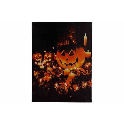 Canvas Pumpkin Candles Led 2aabat Not In Cl Multi-kleur 30x40xh1,8cm Rechthoek  Cosy @ Home