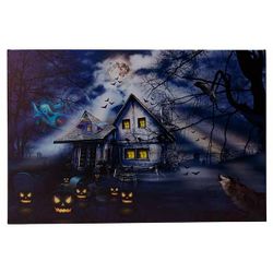 Cosy @ Home Canvas House Pumpkins Led 2aabat Not Inc L Multi-kleur 40x60xh2,5cm Rechthoek 