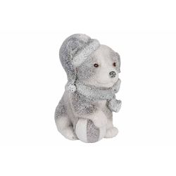 Cosy @ Home Hond Sitting Winter Outfit Grijs 11x7,8x H12,8cm Langwerpig Keramiek 