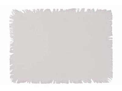 Placemat Fringes Blanc 48x33cm Rectangul Aire Coton