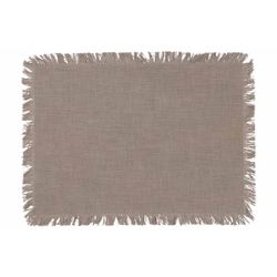 Placemat Fringes Grijs 48x33cm Rechthoek Ig Katoen 