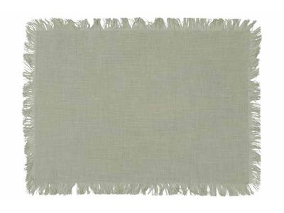 Placemat Fringes Vert 48x33cm Rectangula Ire Coton