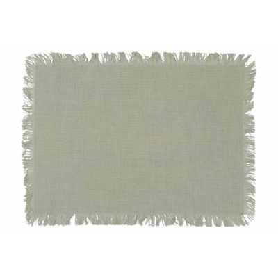 Placemat Fringes Groen 48x33cm Rechthoek Ig Katoen 