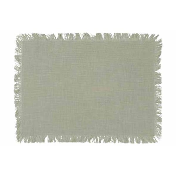 Placemat Fringes Groen 48x33cm Rechthoek Ig Katoen 