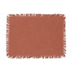 Placemat Fringes Oud Roze 48x33cm Rechth Oekig Katoen 