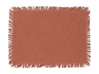 Placemat Fringes Vieux Rose 48x33cm Rect Angulaire Coton