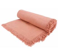 Nappe Fringes Vieux Rose 250x140cm Recta Ngulaire Coton 