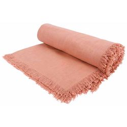 Tafelkleed Fringes Oud Roze 250x140cm Re Chthoekig Katoen 