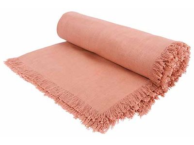 Tafelkleed Fringes Oud Roze 250x140cm Re Chthoekig Katoen