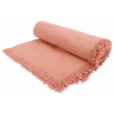 Tafelkleed Fringes Oud Roze 250x140cm Re Chthoekig Katoen  Cosy @ Home