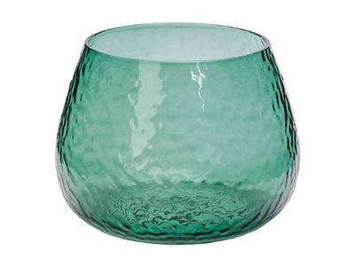 Bougeoir Hammered Vert 10x10xh7,5cm Verr E