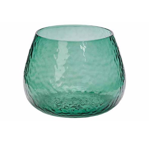 Theelichthouder Hammered Groen 10x10xh7, 5cm Glas  Cosy @ Home