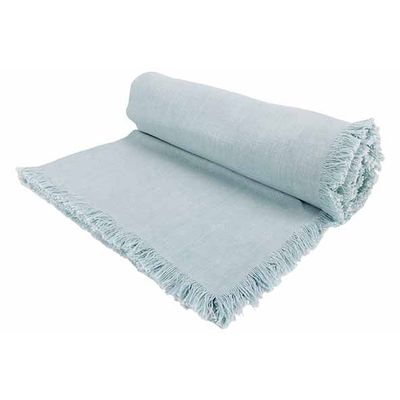 Tafelkleed Fringes Lichtblauw 250x140cm Rechthoekig Katoen  Cosy @ Home