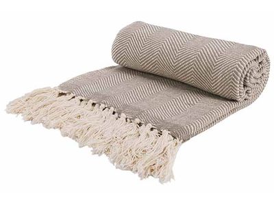 Plaid Tebas Grijs 140x180cm Rechthoeki G Katoen