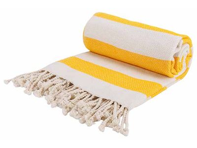 Plaid Candy Sunset Geel 140x180cm Rechth Oekig Katoen