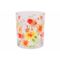 Theelichthouder Multicolor Flowers Trans Parant 9x9xh10cm Glas 