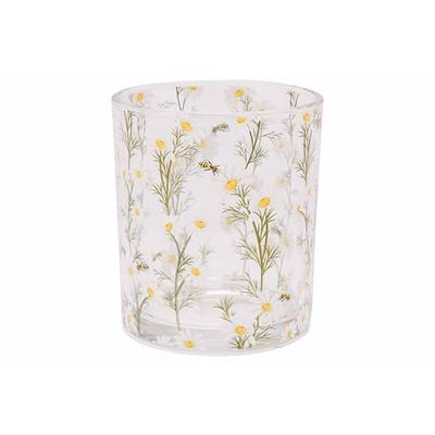 Theelichthouder Daisies Transparant 9x9x H10cm Glas  Cosy @ Home