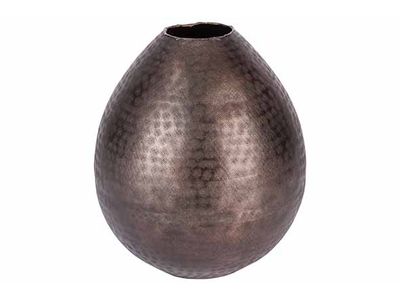 Vaas Egg Bruin 25x25xh26cm Rond Aluminiu M