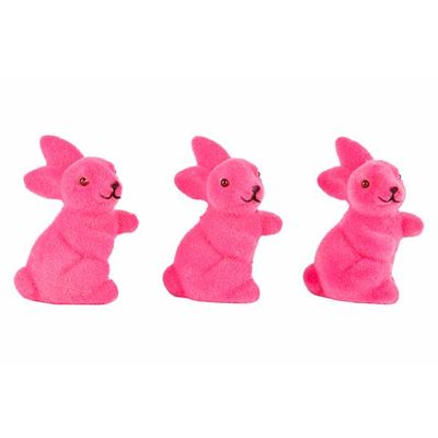 Lapin Set3 Flocked Fuchsia 3x3xh5cm Plas Tic  Cosy @ Home