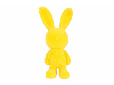 Konijn Flocked Geel 17x11xh35cm Kunststo F