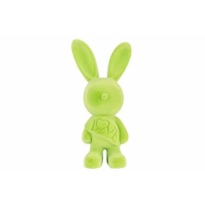 Lapin Flocked Vert 17x11xh35cm Plastic   Cosy @ Home