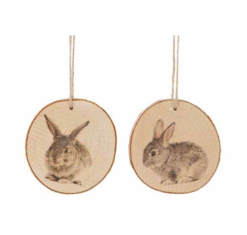 Hanger Rabbit 2ass Natuur 9x1xh9cm Hout   Cosy @ Home