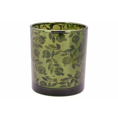 Theelichthouder Grapefruit Groen 7x7xh8c M Glas  Cosy @ Home