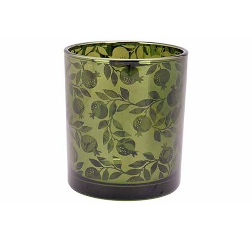 Theelichthouder Grapefruit Groen 7x7xh8c M Glas  Cosy @ Home