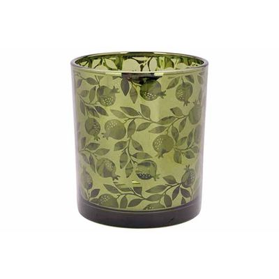 Theelichthouder Grapefruit Groen 9x9xh10 Cm Glas  Cosy @ Home