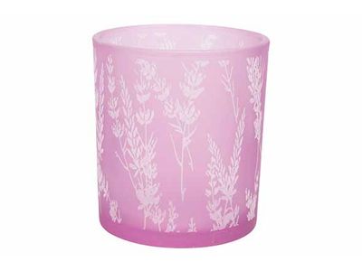 Bougeoir Lavender Lila 7x7xh8cm Verre 
