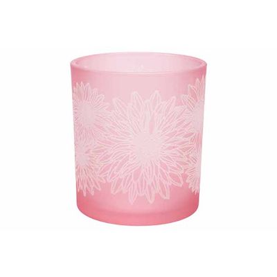 Theelichthouder Sunflower Roze 7x7xh8cm Glas  Cosy @ Home