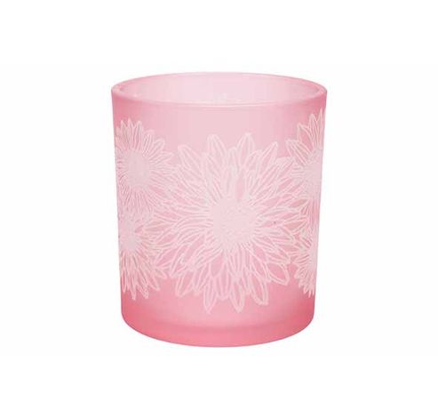 Theelichthouder Sunflower Roze 7x7xh8cm Glas  Cosy @ Home