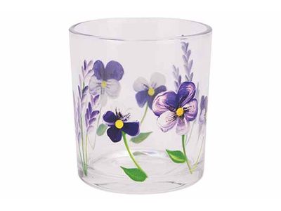 Theelichthouder Purple Viotets Transpara Nt 7x7xh8cm Glas