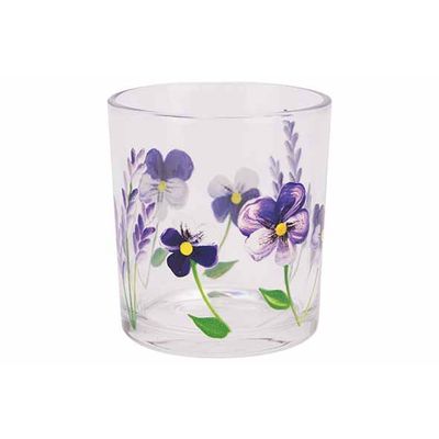 Theelichthouder Purple Viotets Transpara Nt 7x7xh8cm Glas  Cosy @ Home