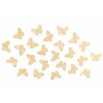 Strooideco Set24 Butterflies Geel 4xh4cm  Kunststof  Cosy @ Home