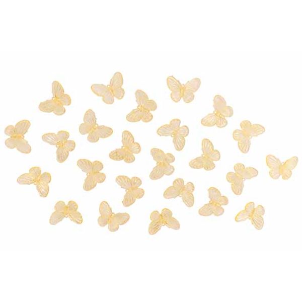 Cosy @ Home Strooideco Set24 Butterflies Geel 4xh4cm  Kunststof