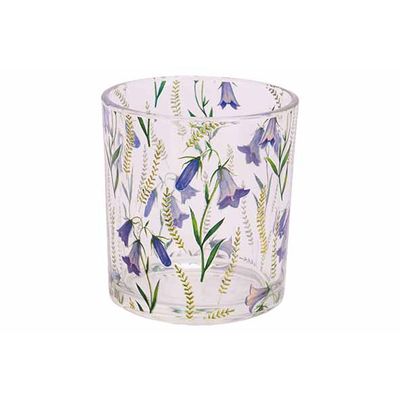 Theelichthouder Purple Flowers Transpara Nt 7x7xh8cm Glas  Cosy @ Home