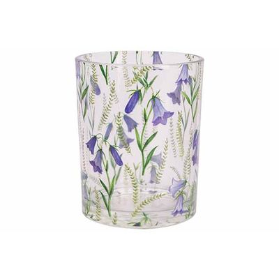 Theelichthouder Purple Flowers Transpara Nt 10x10xh12,5cm Glas  Cosy @ Home