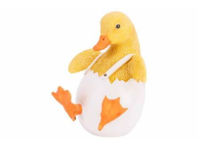 Babyeend Egg Standing Geel 9x9xh10cm Pol Yresin