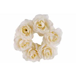 Krans Roses Creme 20x20xh8cm Rond Kunsts Tof 