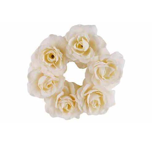 Couronne Roses Creme 20x20xh8cm Rond Pla Stic  Cosy @ Home