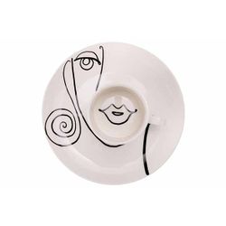 Cosy @ Home Giftset Set2 Women Drawing Blanc 19x19xh 6cm Rond Porcelaine 