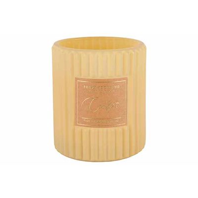 Bougie Parfum Relax And Unwind Jaune 8x8 Xh9cm Allonge Verre  Cosy @ Home