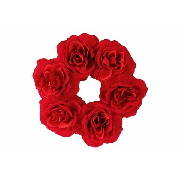 Krans Roses Rood 20x20xh8cm Rond Kunstst Of 