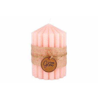 Bougie Ribble Rose Pale 7x7xh10cm Allong E Bougie 