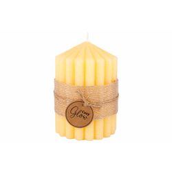 Cosy @ Home Bougie Ribble Jaune 7x7xh10cm Allonge Bo Ugie 