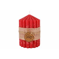 Cosy @ Home Bougie Ribble Rouge 7x7xh10cm Allonge Bo Ugie 