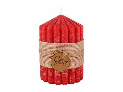 Kaars Ribble Rood 7x7xh10cm Langwerpig K Aars
