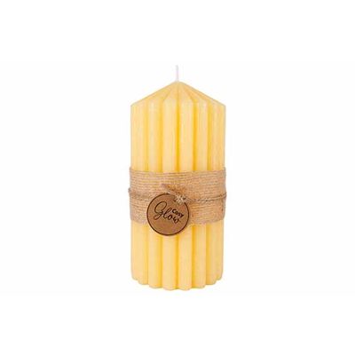 Bougie Ribble Jaune 7x7xh14cm Allonge Bo Ugie  Cosy @ Home