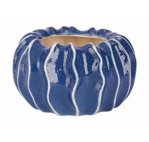 Cachepot Stripes Bleu 21x21xh10cm Organi Que Ceramique  Cosy @ Home